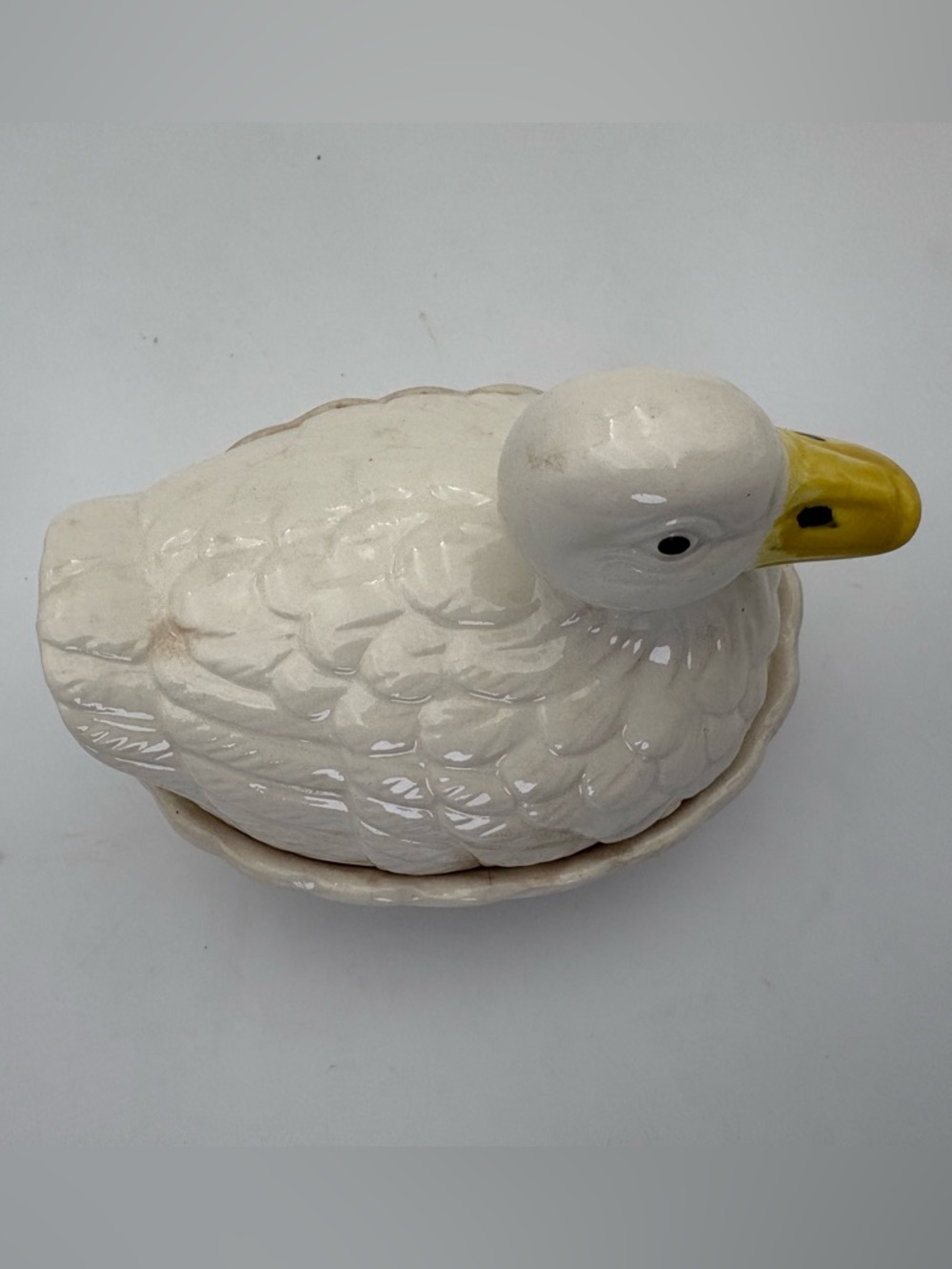Vintage Ceramic Duck-on-Nest Covered Dish - made in Japan - Picture 6 of 16